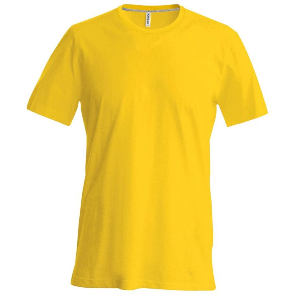Kariban Mens Slim Fit Short Sleeve Crew Neck / Yellow